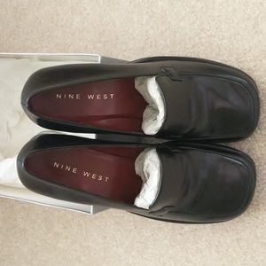 New Nine West Black Leather Haglero Shoes